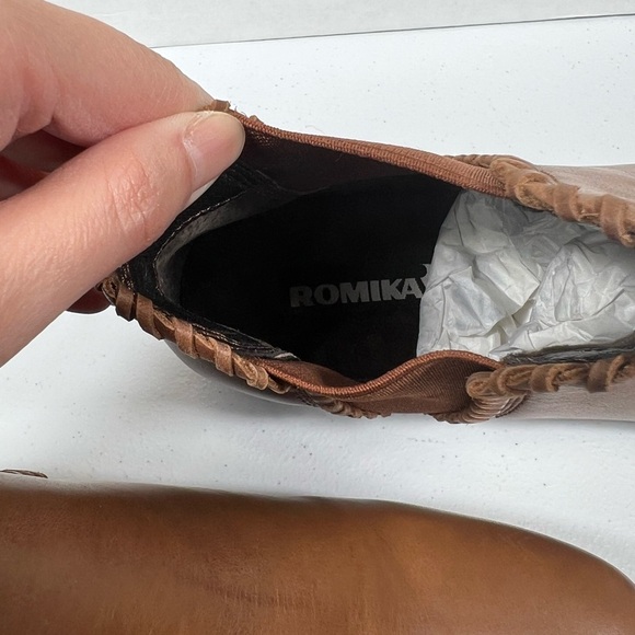 Romika Boots Women’s 37 EU/6.5 US Brown Stretch Laced Pull On Upper Leather New - Picture 4 of 6